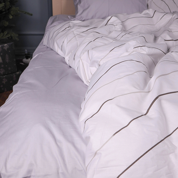 Фото - Комплект постельного белья MirSon 175х210 см 22-1436 Gray Line Сатин (2200012404942)