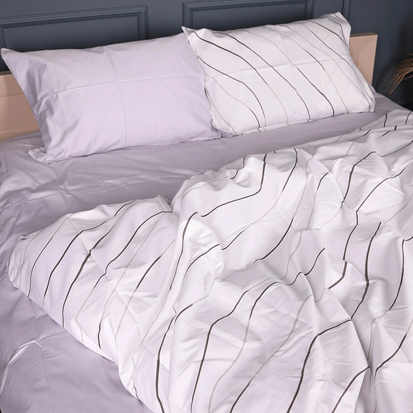 Фото - Комплект постельного белья MirSon 175х210 см 22-1436 Gray Line Сатин (2200012404942)