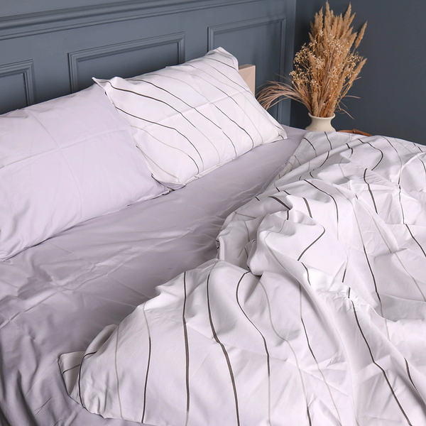 Фото - Комплект постельного белья MirSon 175х210 см 22-1436 Gray Line Сатин (2200012404942)