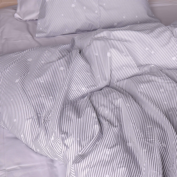 Фото - Комплект постельного белья MirSon 175х210 см 22-1437 Minimal Gray Hearts (2200012405192)