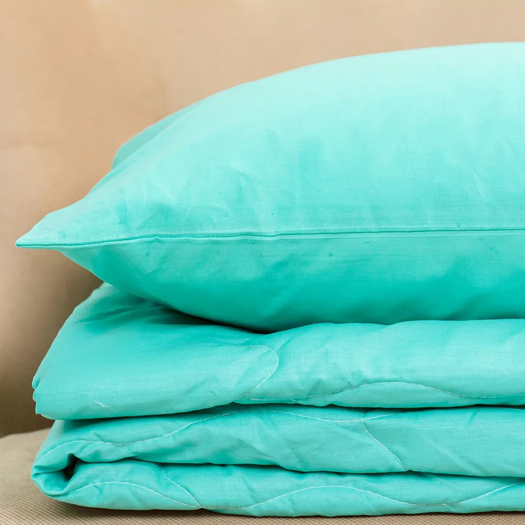 Ковдра літня двоспальна євро MirSon №2620 EcoSilk 11-2208 Mint 220x240 см + наволочки 2 х 50х70 см (2200003110067)