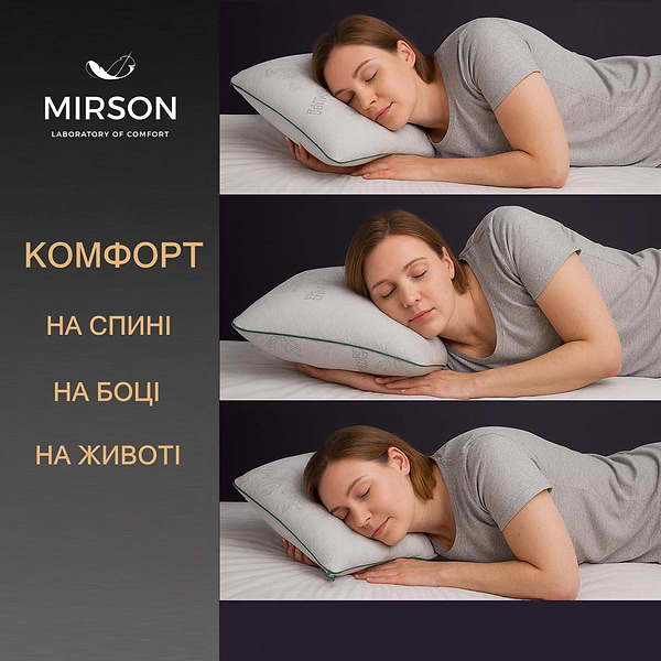 Фото - Подушка ортопедична MirSon №4000 Green Nature Julia WoMen 59х43х10 см (2200006422082)