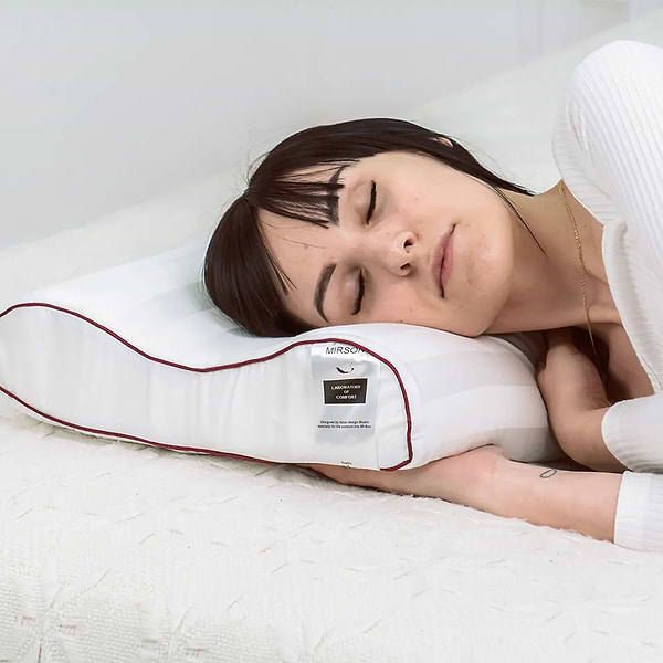 Фото - Подушка ортопедична MirSon №6003 Noble stripe Royal Pearl 58х40х10.5 (2200003260724)