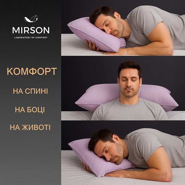 Фото - Подушка ортопедическая MirSon №6052 Delicate satin Calypso Men 59х43х12 (2200003261752)