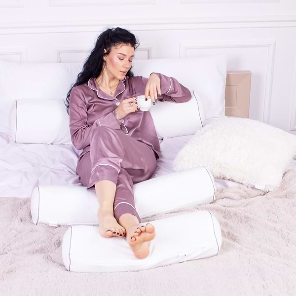 Фото - Подушка валик MirSon №8391 Velvet Line 28-0001 White BamBoo 70х20 см (2200006253341)