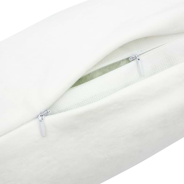 Фото - Подушка валик MirSon №8391 Velvet Line 28-0001 White BamBoo 70х20 см (2200006253341)