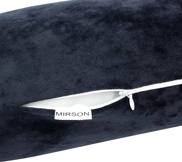 Фото - Подушка валик MirSon №8400 Velvet Line 28-0007 Black Tencel 60х16 см (2200006253853)