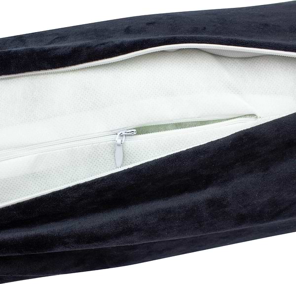 Фото - Подушка валик MirSon №8400 Velvet Line 28-0007 Black Tencel 60х16 см (2200006253853)