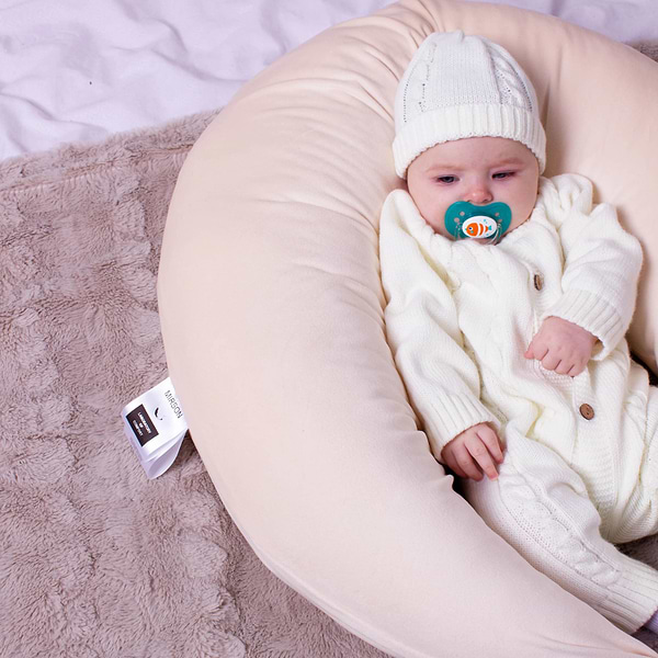 Фото - Подушка для кормления MirSon №8302 Velvet Line 28-0004 Cream Велюр 30х170х20 см (2200006200277)