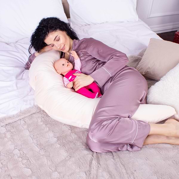 Фото - Подушка для кормления MirSon №8302 Velvet Line 28-0004 Cream Велюр 30х170х20 см (2200006200277)