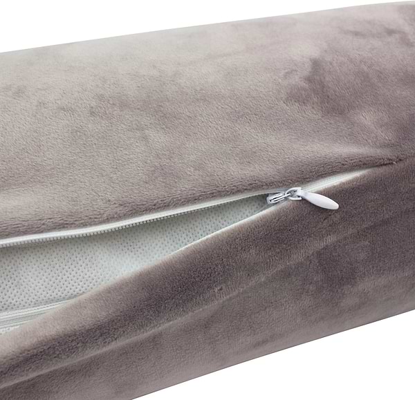 Фото - Подушка валик MirSon №8129 Velvet Line 28-0005 Ashen EcoSilk 100х20 см (2200006249191)