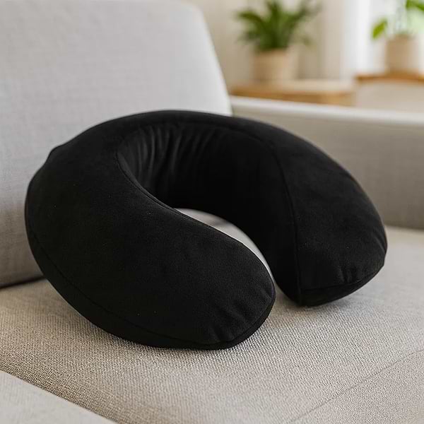 Фото - Подушка дорожная MirSon №8725 Velvet Line 28-0007 Black Пена Memory Антиаллергенная 30x37х10 см  (2200006348108)