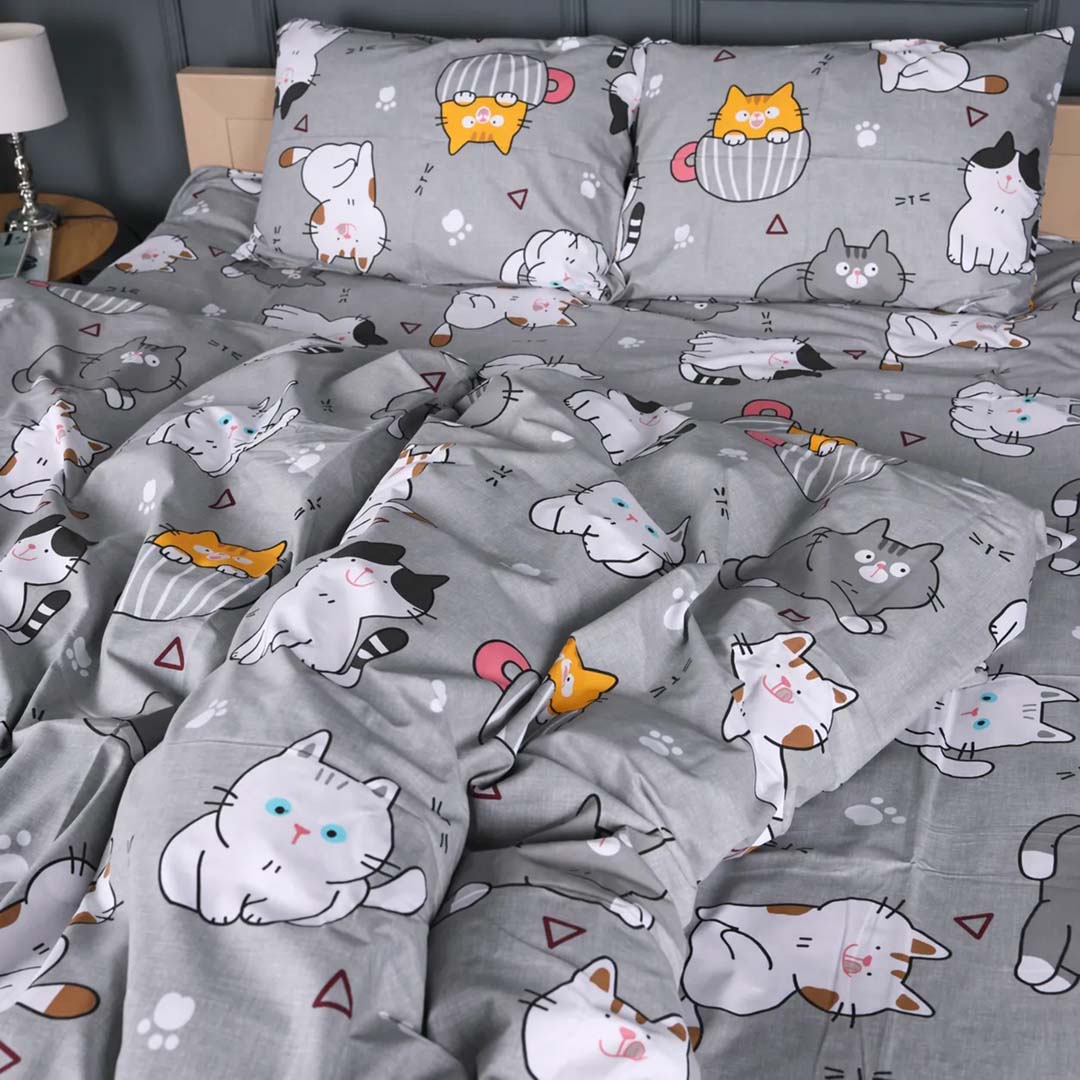 Комплект постільної білизни дитячий MirSon Бязь 17-0665 Cream Kittens 110х140 (2200010064421)