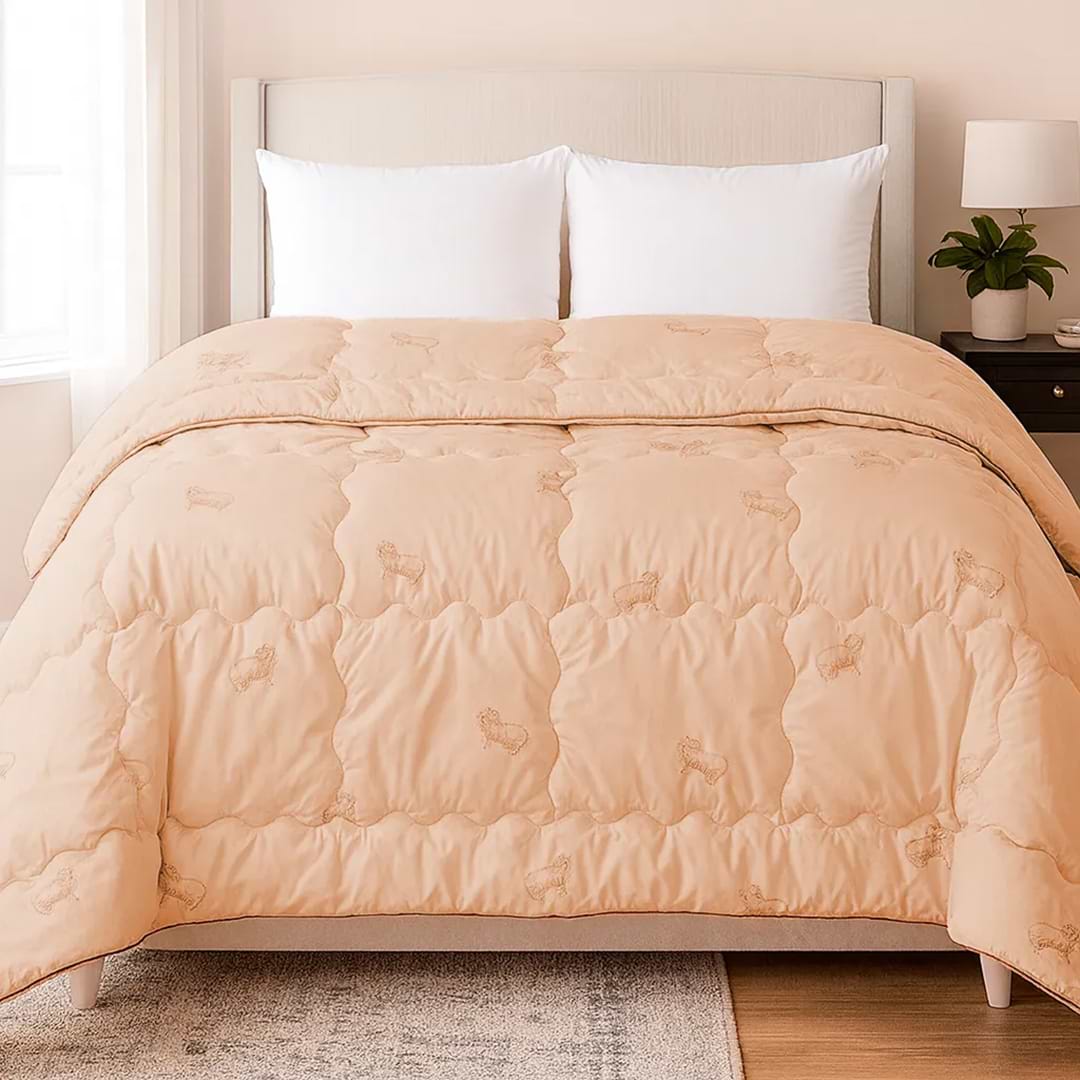 Ковдра зимова двоспальна євро MirSon Gold Camel Hand Made 175 220x240 см (2200000460844)