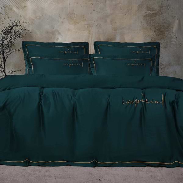 Фото - Комплект постільної білизни MirSon Imperial Tencel №07 Emerald 200х220 см (2200010755756)