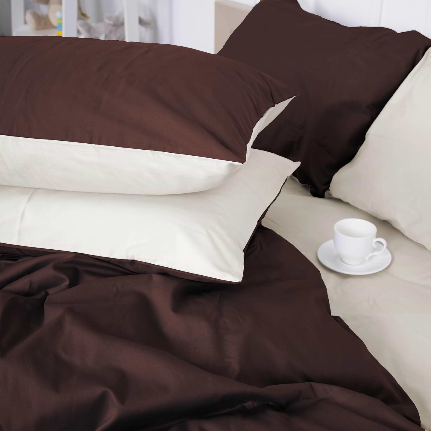 Комплект постільної білизни MirSon Сатин Белье Lactic 0001+0211 175х210 (2200000688675)