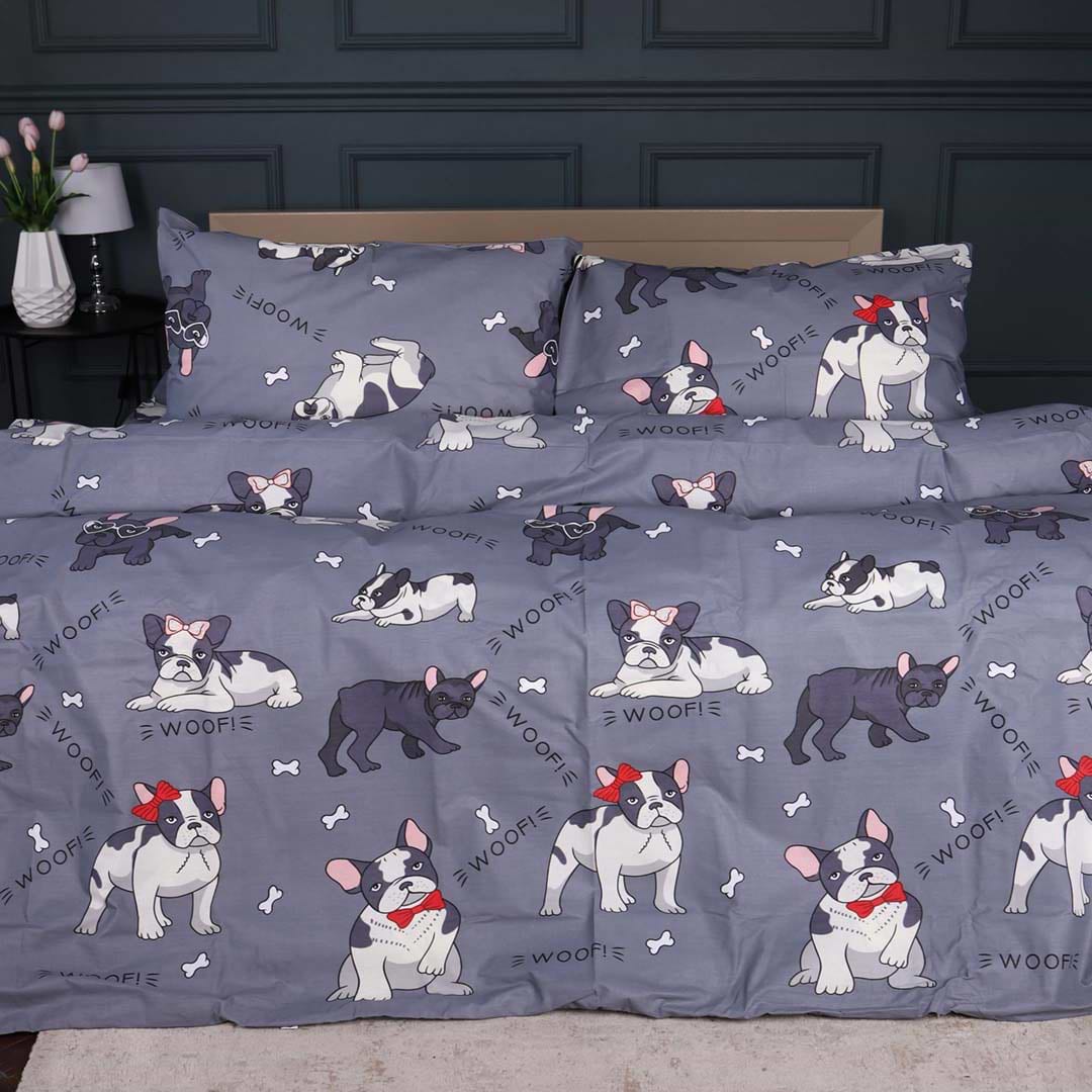 Комплект постільної білизни дитячий MirSon Ranforce Elite 17-0663 Cute Pug 110х140 (2200009851063)