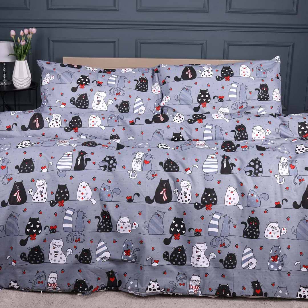 Комплект постільної білизни дитячий MirSon Ranforce Elite 17-0671 With Love, Cats 110х140 (2200010178418)