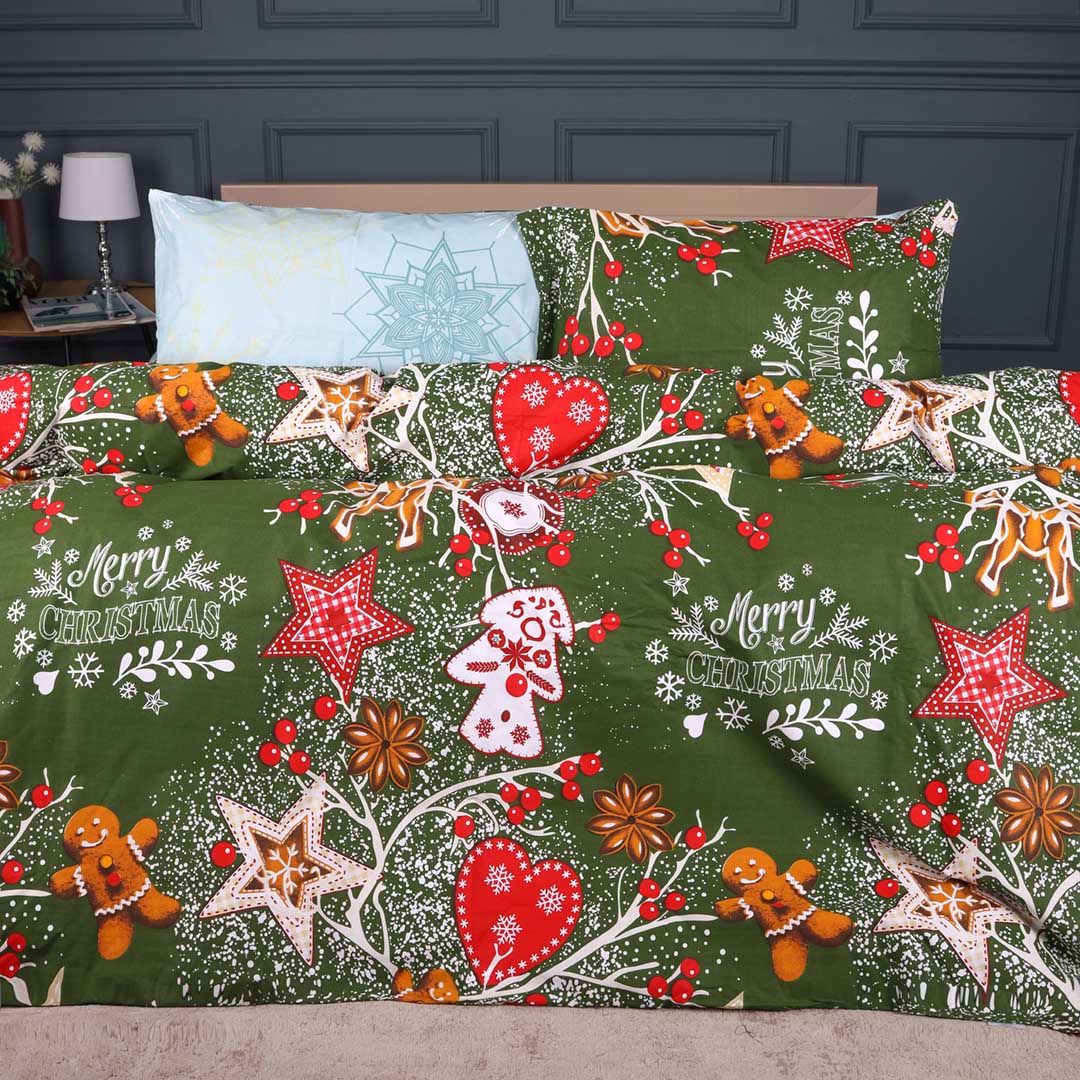 Комплект постільної білизни дитячий MirSon Ranforce Elite 17-0881 Holiday Star green 110х140 (2200012196724)