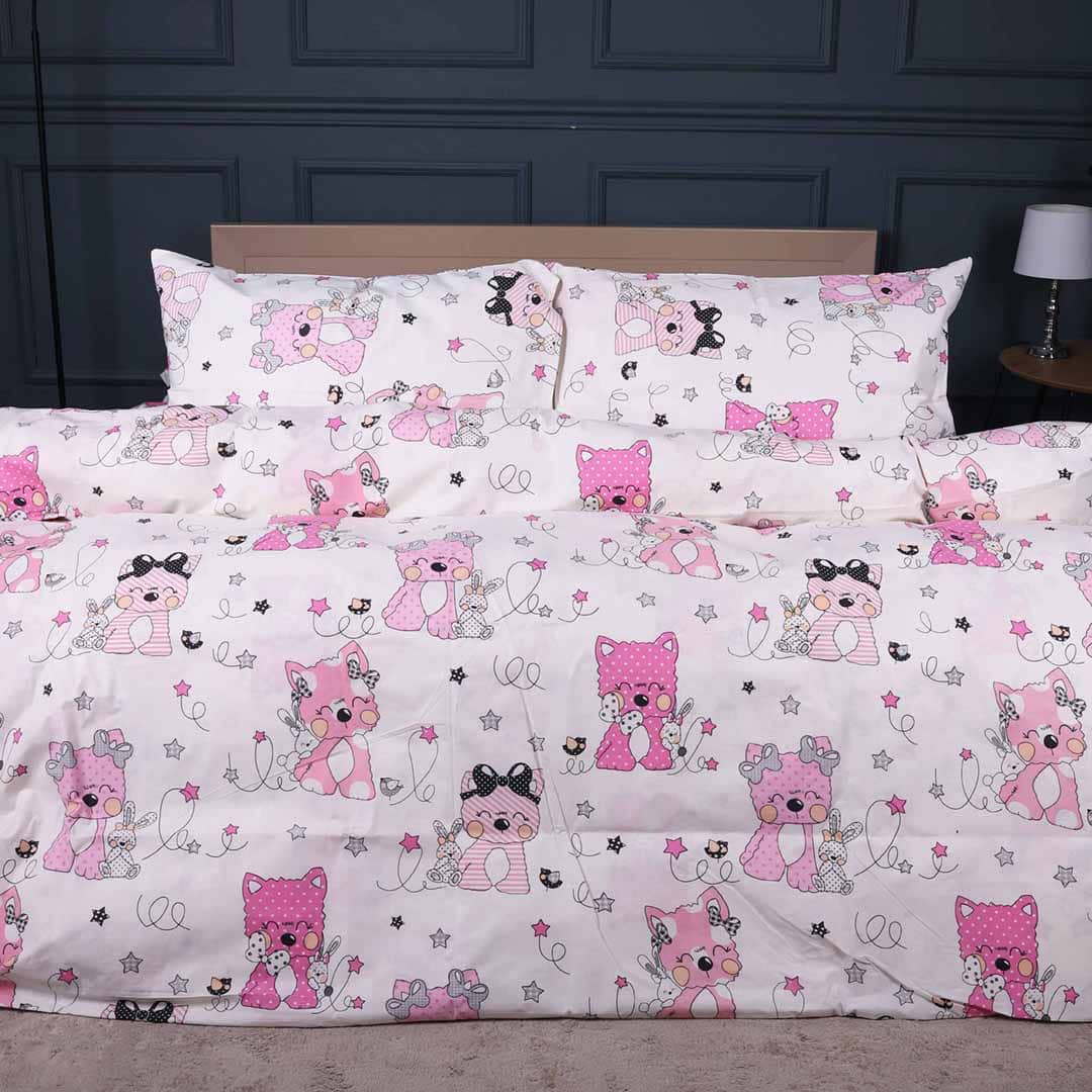 Комплект постільної білизни дитячий MirSon Ranforce Elite 17-0776 Magic cats pink 110х140 (2200011238722)