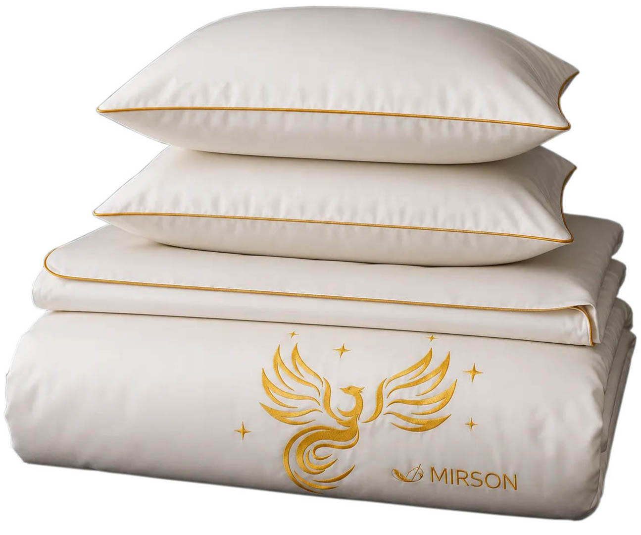 Комплект постельного белья MirSon Сатин ELIT 0001 Moko White Fire Bird 200х220 см (2200008706456)
