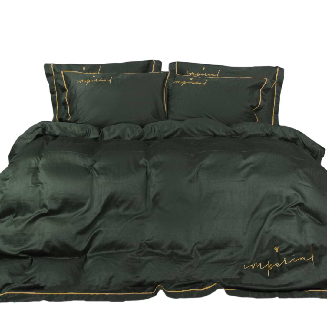 Комплект постільної білизни MirSon Сатин Imperial Satin Emerald 200х220 см (2200008576257)