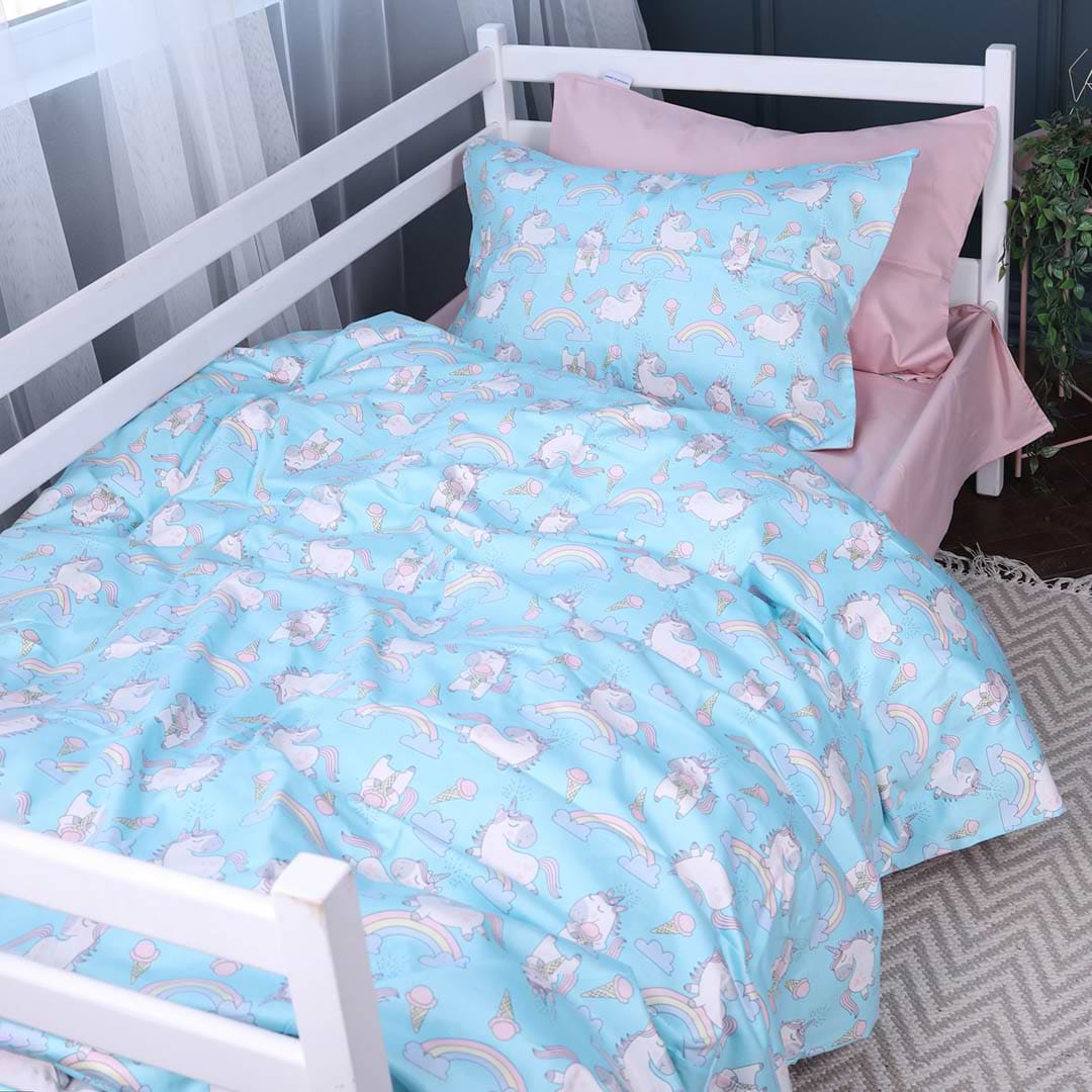 Комплект постельного белья детский MirSon Сатин Kids Time 22-1421 Unicorn meanness 110х140 (2200011186771)