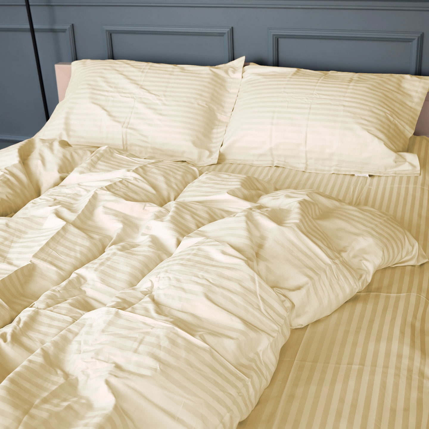 Комплект постельного белья MirSon Satin Stripe 30-0002 Soft Yellow 143х210 см (2200005247808)
