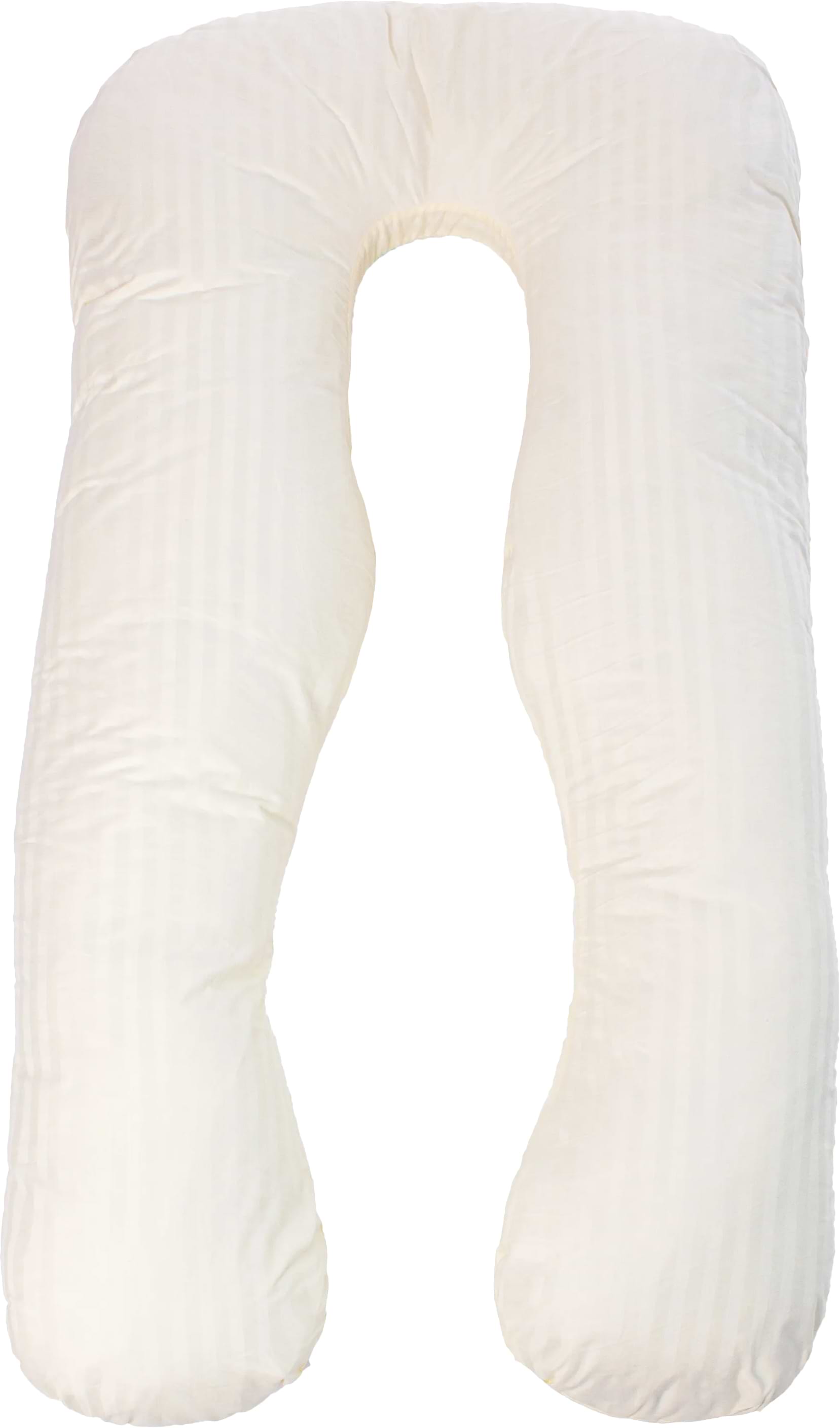 Подушка для майбутніх мам MirSon U-подібна № 8025 Satin Stripe Soft Yellow (2200006178637)