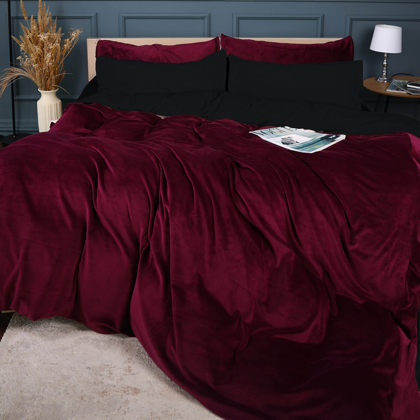 Комплект постельного белья MirSon Winter Frost 28-0007+28-0002 Poinsettia Velvet 2х143х210 (2200004007458)