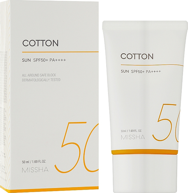 Фото - Крем для лица Missha All Around Safe Block Cotton Sun SPF50+/PA++++ (8809747942138)