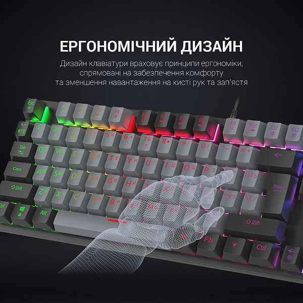 Фото - Клавиатура проводная игровая GamePro LED USB (MK105B)