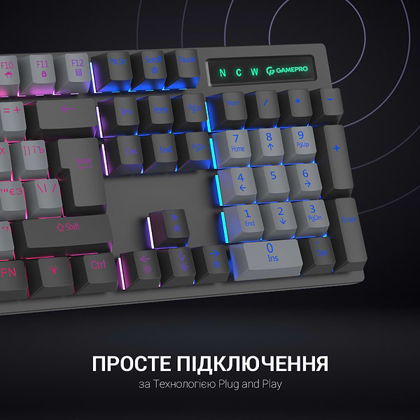 Фото - Клавиатура проводная игровая GamePro LED USB (MK105B)