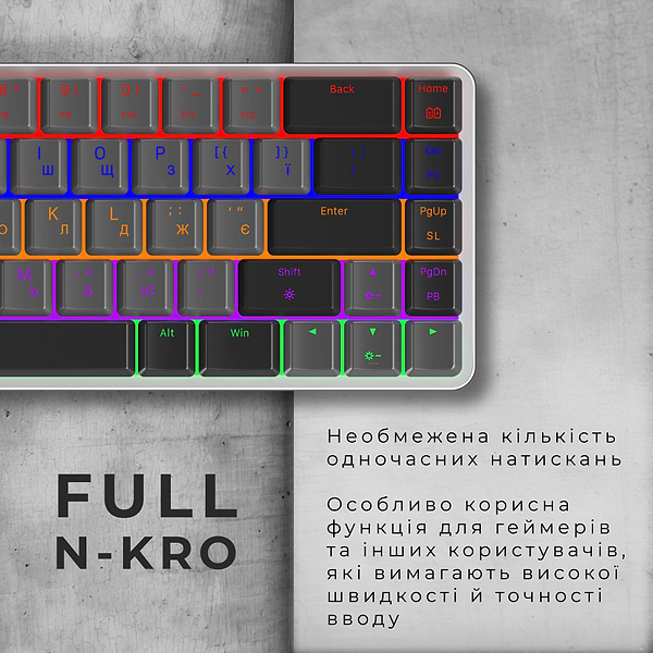 Фото - Клавиатура беспроводная игровая GamePro Red Switch Low Profile Wireless Dark Gray (MK122R)
