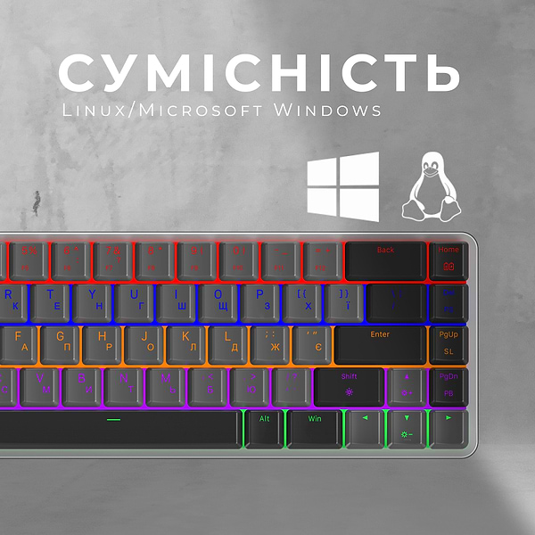 Фото - Клавиатура беспроводная игровая GamePro Red Switch Low Profile Wireless Dark Gray (MK122R)