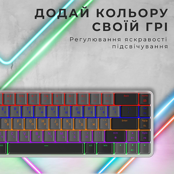 Фото - Клавиатура беспроводная игровая GamePro Red Switch Low Profile Wireless Dark Gray (MK122R)
