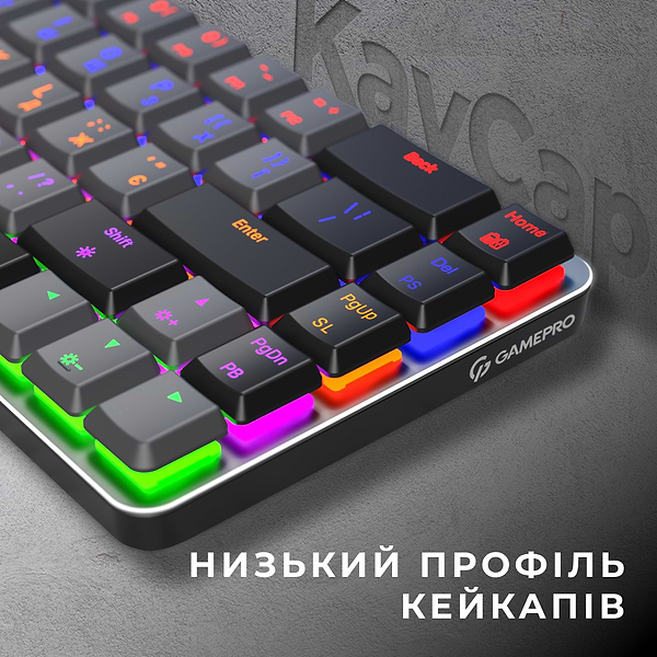 Фото - Клавиатура беспроводная игровая GamePro Red Switch Low Profile Wireless Dark Gray (MK122R)