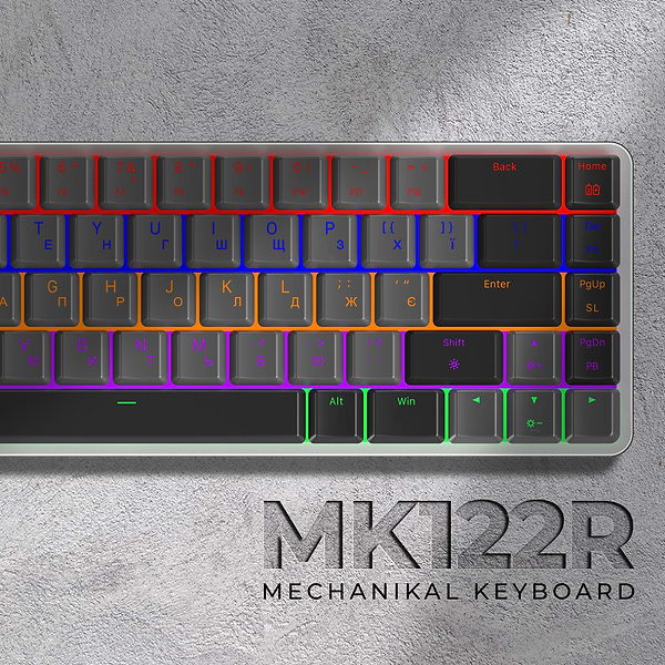 Фото - Клавиатура беспроводная игровая GamePro Red Switch Low Profile Wireless Dark Gray (MK122R)