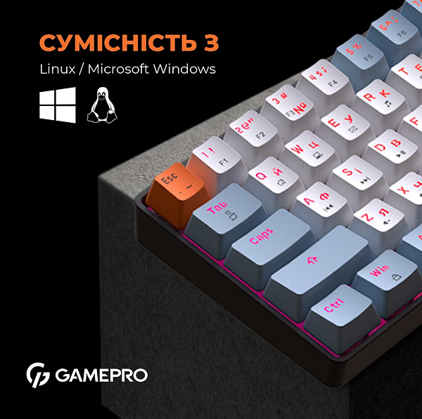 Фото - Уцінка - Клавіатура дротова ігрова GamePro MK130R Hot-Swap Red Swich RGB Black (MK130R)