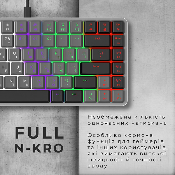 Фото - Клавиатура проводная игровая GamePro Red Switch Low Profile Dark Gray (MK140R)
