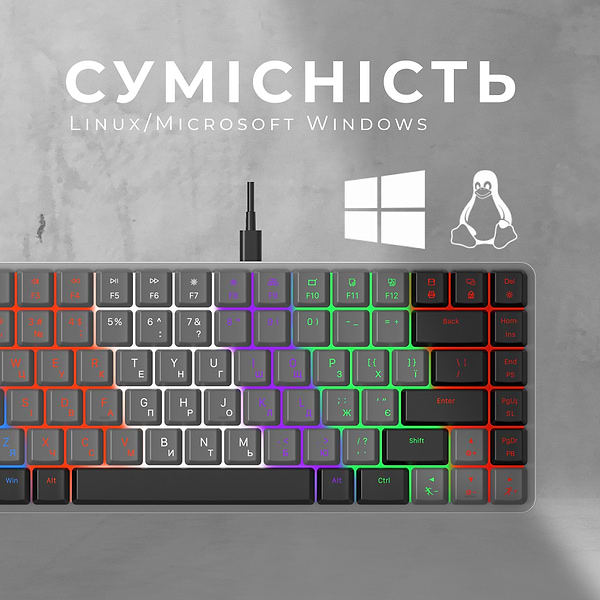 Фото - Клавиатура проводная игровая GamePro Red Switch Low Profile Dark Gray (MK140R)