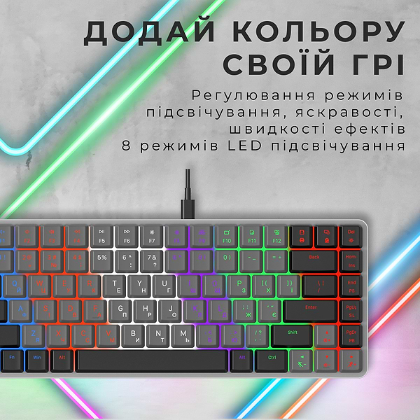 Фото - Клавиатура проводная игровая GamePro Red Switch Low Profile Dark Gray (MK140R)