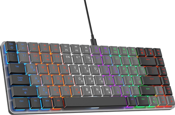 Фото - Клавиатура проводная игровая GamePro Red Switch Low Profile Dark Gray (MK140R)