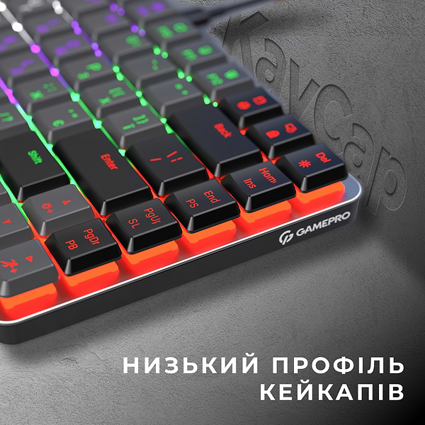 Фото - Клавиатура проводная игровая GamePro Red Switch Low Profile Dark Gray (MK140R)