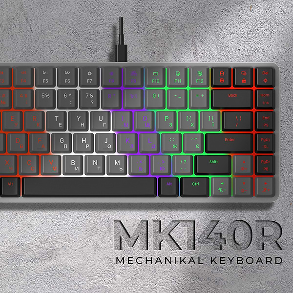 Фото - Клавиатура проводная игровая GamePro Red Switch Low Profile Dark Gray (MK140R)