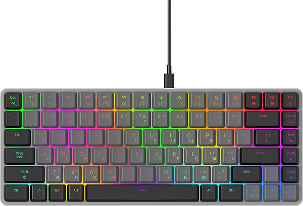 Фото - Клавиатура проводная игровая GamePro Red Switch Low Profile Dark Gray RGB (MK141R)