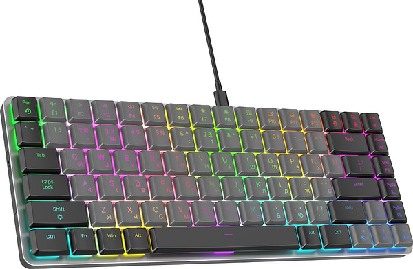 Фото - Клавиатура проводная игровая GamePro Red Switch Low Profile Dark Gray RGB (MK141R)