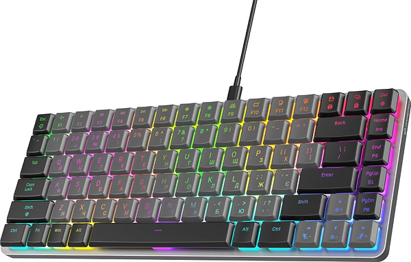 Фото - Клавиатура проводная игровая GamePro Red Switch Low Profile Dark Gray RGB (MK141R)