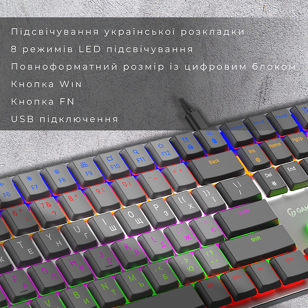 Фото - Клавиатура проводная игровая GamePro Red Switch Low Profile Dark Gray (MK145R)
