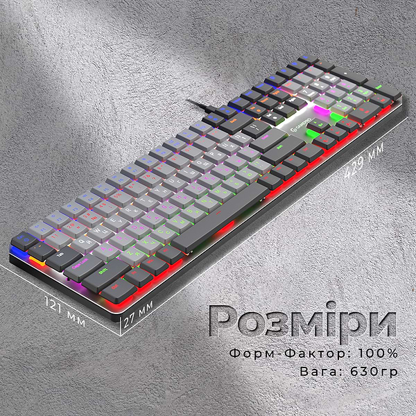 Фото - Клавиатура проводная игровая GamePro Red Switch Low Profile Dark Gray (MK145R)